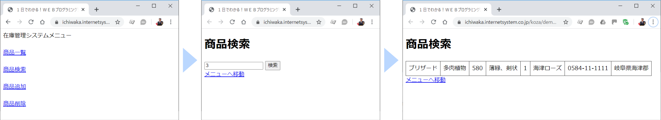 MySQLデータベース入門講座の完成デモ